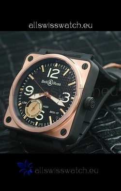Bell and Ross BR01 97 Power Reserve Rose Gold in Black Dial