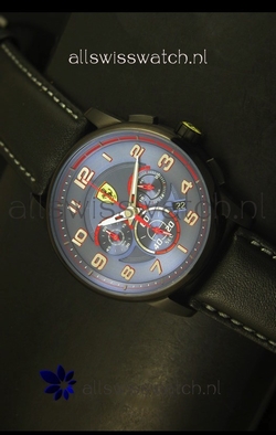 Scuderia Ferrari Heritage Chronograph in Blue Dial Black Steel Case