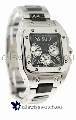Cartier Santos 100 in Black Dial