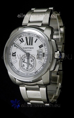 Cartier Calibre de Steel in White Dial
