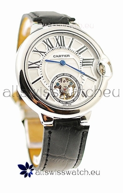 Ballon Bleu De Cartier flying Tourbillon Steel in White Dial
