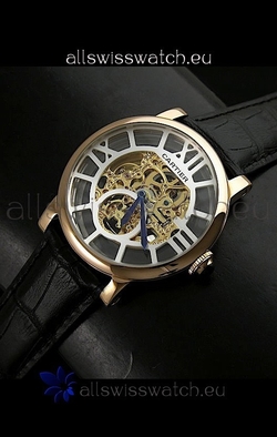 Cartier Ronde de in Skeleton Yellow Gold Dial