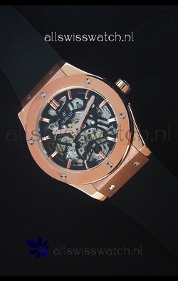 Hublot Classic Fusion Skeleton Rose Gold Case Movement