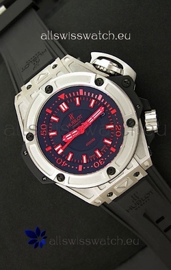Hublot King Power Diver 4000m in Red Markers