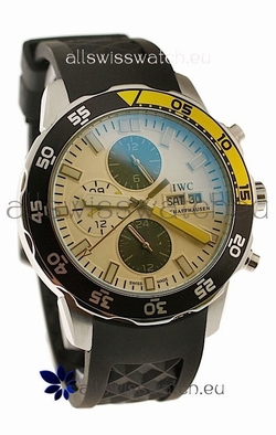 IWC Aquatimer Chronograph PVD in Black/Yellow Bezel