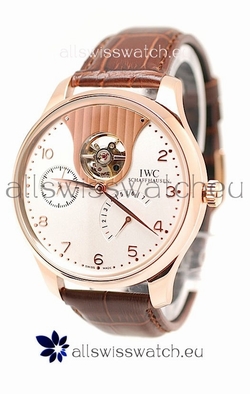 IWC Portuguese Tourbillon Mystere Rose Gold in White Dial