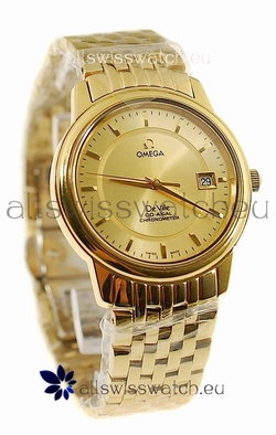 Omega Co-Axial Deville Gold in Golden Markers