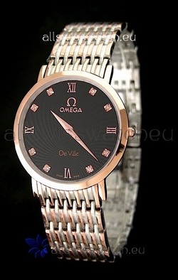 Omega DeVelie Rose Gold in Black Dial