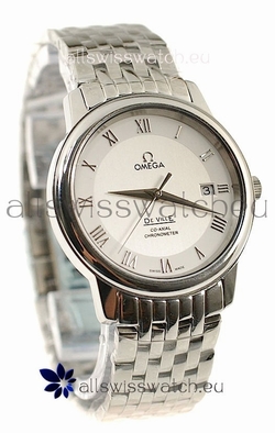Omega Co-Axial Deville Steel in White Dial