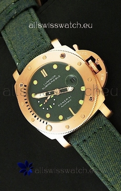 Panerai Luminor Submersible 1000M Automatic Rose Gold in Green Dial