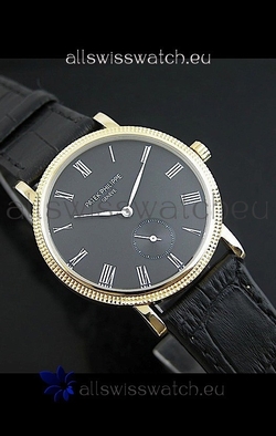 Patek Philippe Calatrava Manual Hand Wind in Black Dial