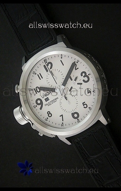 U-Boat Flightdeck Steel in White Dial