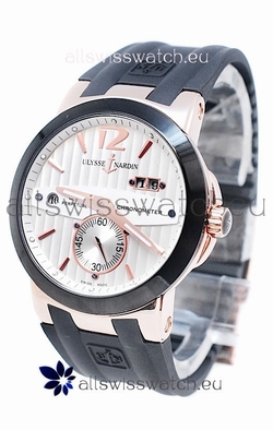Ulysse Nardin Executive Dual Time Rose Gold in Black Bezel
