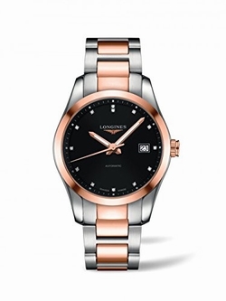 Longines L27855587 Mens Automatic Stainless Steel and 18K Pink Gold