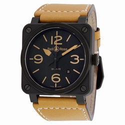 Bell & Ross BR0392-HERITAGE Aviation Mens Automatic Black Ion-plated Stainless Steel