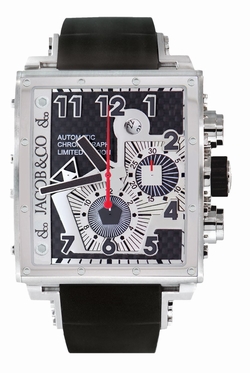 Jacob Co. q1 Epic I Mens Automatic Stainless Steel Case with Cabon Fiber Inserts