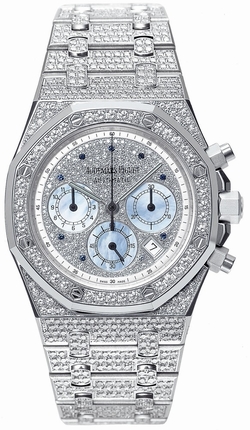 Audemars Piguet 25978BC.ZZ.1190BC.01 Royal Oak Mens Automatic 18 kt White Gold set with diamonds