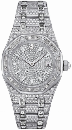 Audemars Piguet 67604BC.ZZ.1211BC.01 Royal Oak Ladies Quartz 18 kt White Gold case set with diamonds