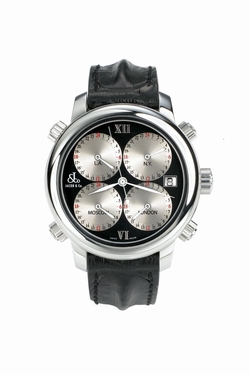 Jacob Co. h24SSB Five Time Zone Mens Automatic Stainless Steel