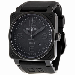 Bell & Ross BR0392-PHANTOM Aviation Mens Automatic Black Carbon IP Stainless Steel