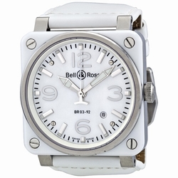 Bell & Ross BR0392-WH-C/SCA Aviation Mens Automatic White Ceramic