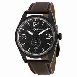 Bell & Ross BRV 123-BL-CA/SCA Vintage Mens Automatic BlackIon-plated Stainless Steel