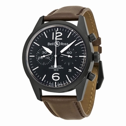 Bell & Ross BRV126-BL-CA/SCADNR Vintage Mens Automatic Matte Black PVD Stainless Steel