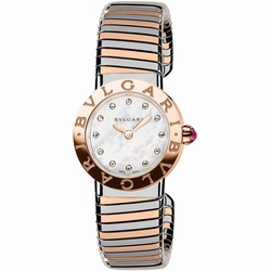 Bvlgari 102222 Ladies Quartz Stainless Steel and 18K Pink Gold