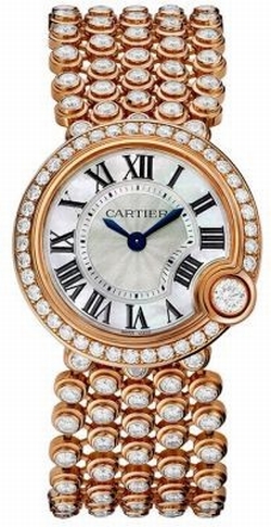 Cartier HPI00759 Ladies Quartz 18 Carat Pink Gold Set with Diamonds