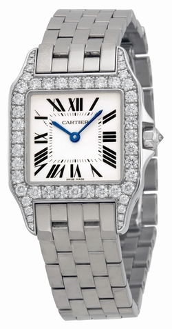 Cartier WF9004Y8 Santos de Cartier Ladies Quartz 18kt White Gold