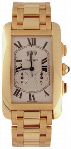 Cartier W26058K2 Tank Mens Quartz 18kt Yellow Gold