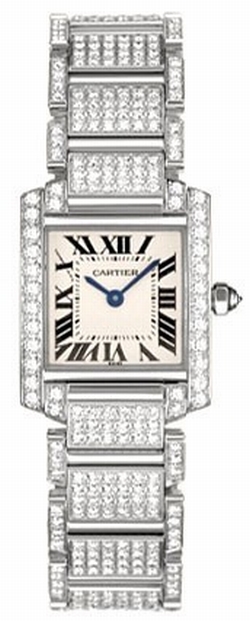 Cartier WE1002SD Tank Ladies Quartz 18kt White Gold