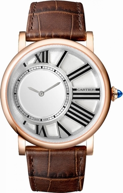 Cartier W1556223 Mens Hand Wind 18 Carat Pink Gold