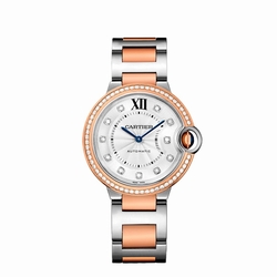 Cartier WE902077 Ladies Automatic Stainless Steel and 18kt Rose Gold