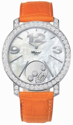 Chopard 207450-1003 Happy Diamonds Ladies Quartz 18k White Gold