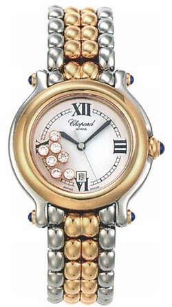 Chopard 27/8237-23 Happy Sport Ladies Quartz 18kt Yellow Gold And Stainless Steel