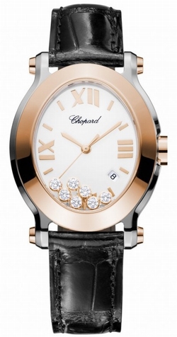 Chopard 27/8546-6001 Happy Sport Ladies Quartz 18 kt Rose Gold and Stainless steel