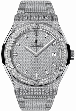 Hublot 511.NX.9010.NX.3704 Classic Fusion Mens Automatic Diamond Pave Titanium