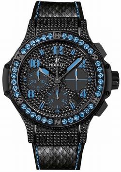 Hublot 341.SV.9090.PR.0901 Big Bang Mens Automatic Black PVD Stainless Steel Set with 198 Diamonds