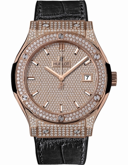 Hublot 511.OX.9010.LR.1704 Classic Fusion Mens Automatic 18K Rose Gold Diamond Pave