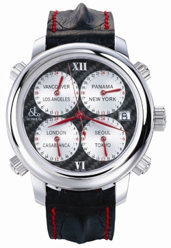 Jacob Co. h24SSCF8 Five Time Zone Mens Automatic Stainless Steel