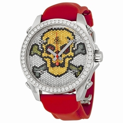 Jacob Co. JCMSKULL1 Five Time Zone Unisex Quartz Stainless Steel