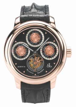 Jacob Co. r6rg Rainbow Tourbillon Mens Hand Wind 18k Rose Gold