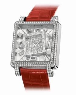 Jacob Co. ManhattanWg The Manhattan Ladies Quartz 18k White Gold Pave Diamond