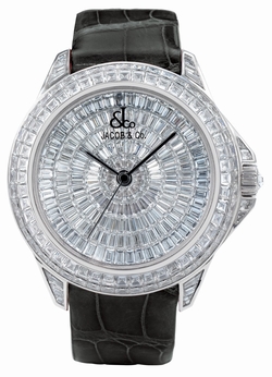 Jacob Co. royal2Wg The Royal Collection Mens Automatic 18k White Gold Baguette Diamond