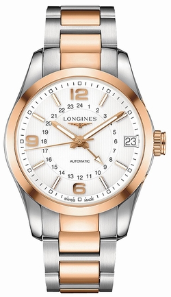 Longines L27995767 Mens Automatic Stainless Steel and 18K Rose Gold