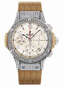Hublot 341.SG.600.LS.174 Big Bang Mens Automatic Stainless Steel With 198 Diamonds