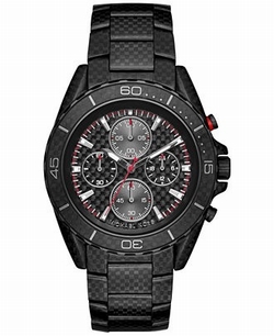 Michael Kors MK8455 JetMaster Mens Quartz Black-Tone Carbon Fiber