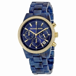 Michael Kors MK6278 Ritz Ladies Quartz Navy Tortoise Acetate