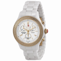 Michele MWW17B000007 Jetway Ladies Quartz White Ceramic